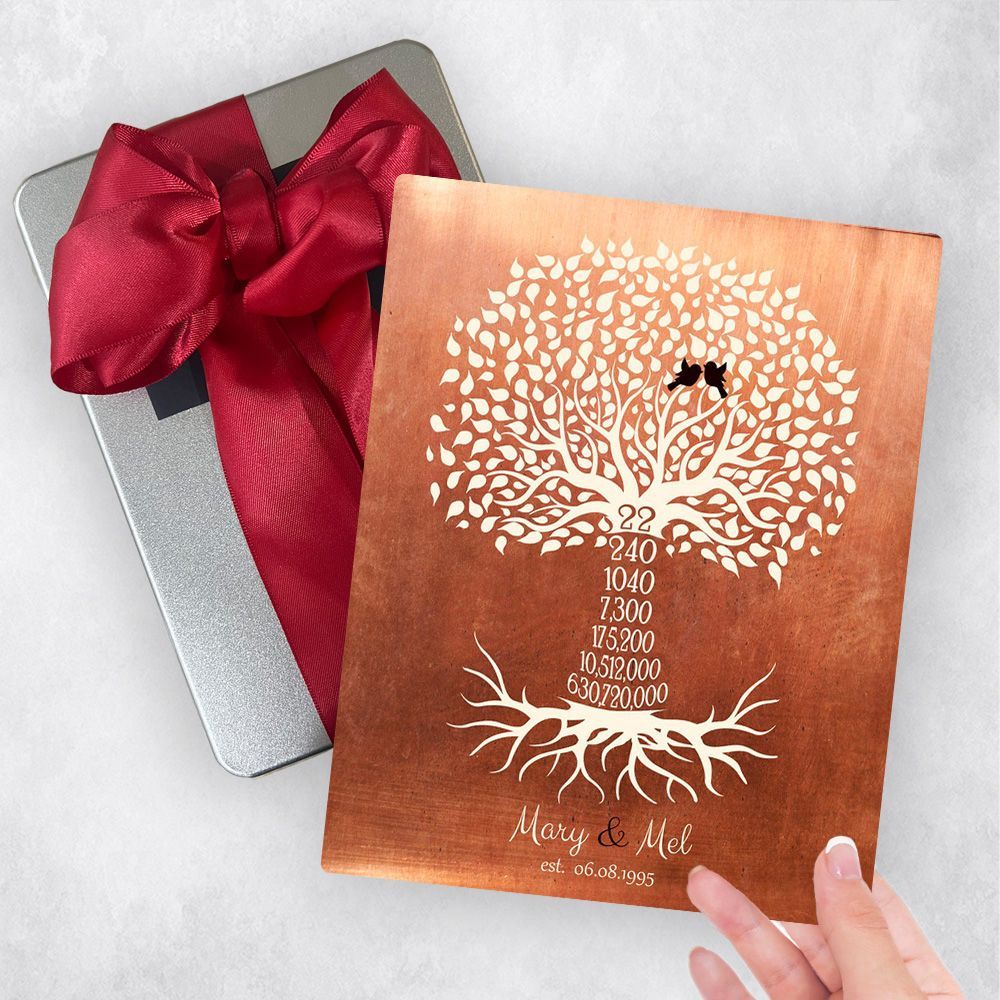 Copper Countdown Tree 22nd Anniversary Gift Delivery Box Gift for Couple TOY-1452