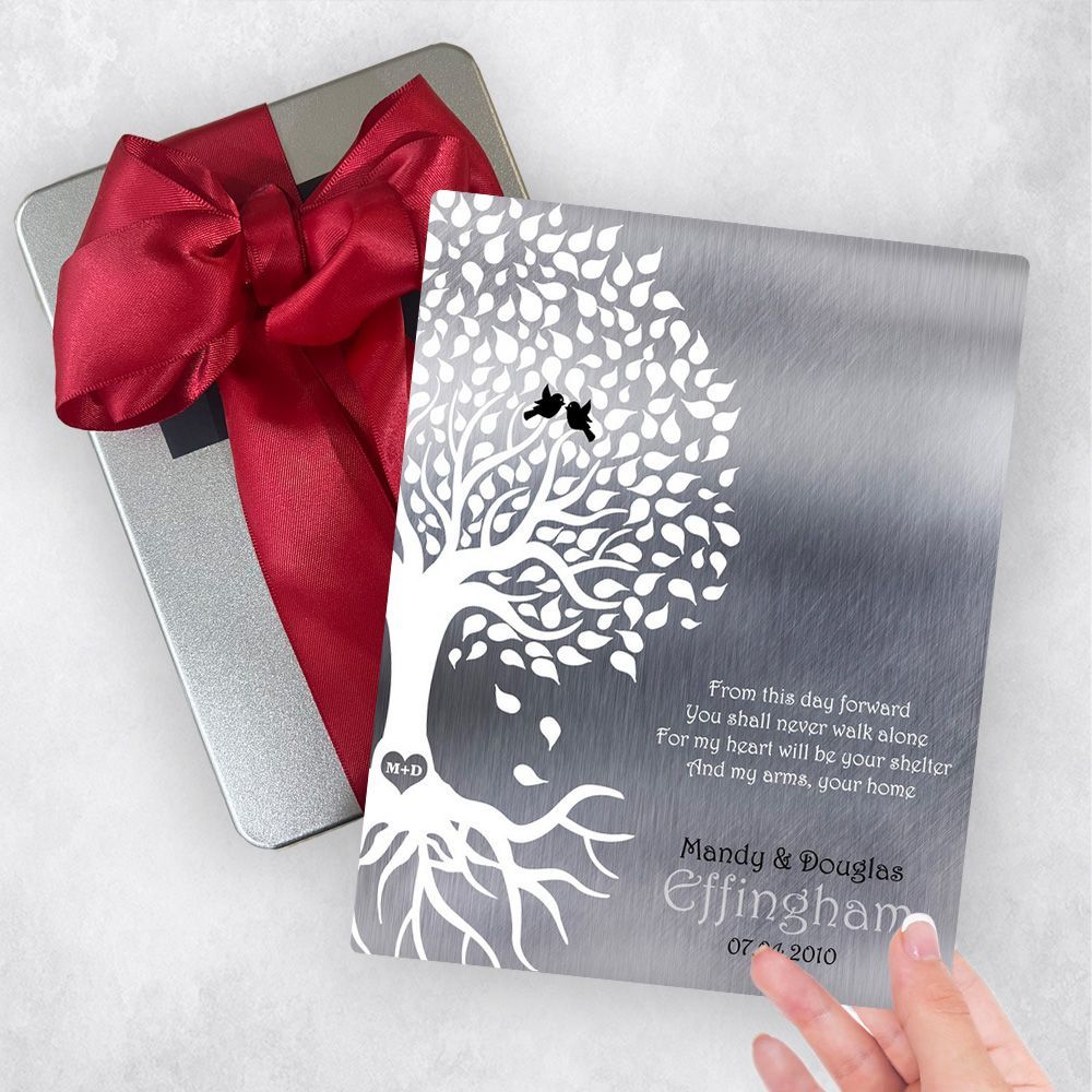 Tin White Half Tree Engagement Gift Delivery Box Gift for Fiancé TOY-1439