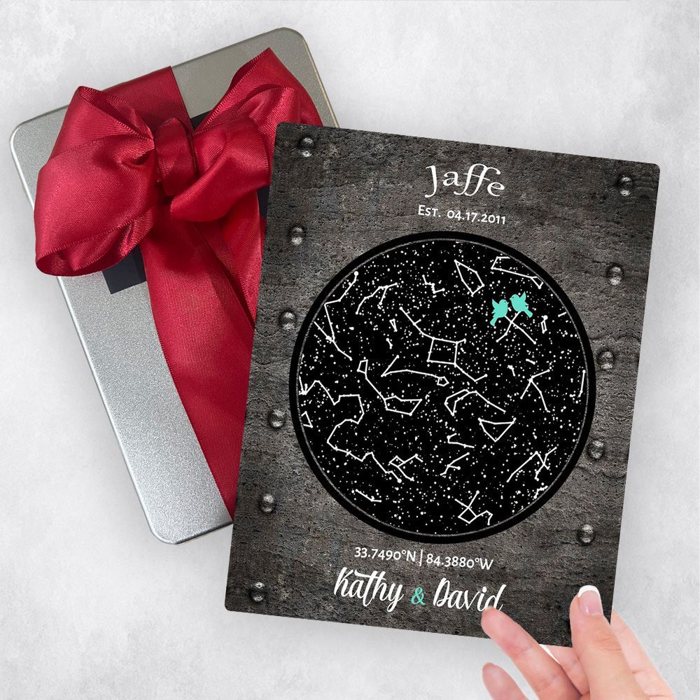 Iron Star Map 6th Anniversary Gift Delivery Box Gift for Couple TOY-1744