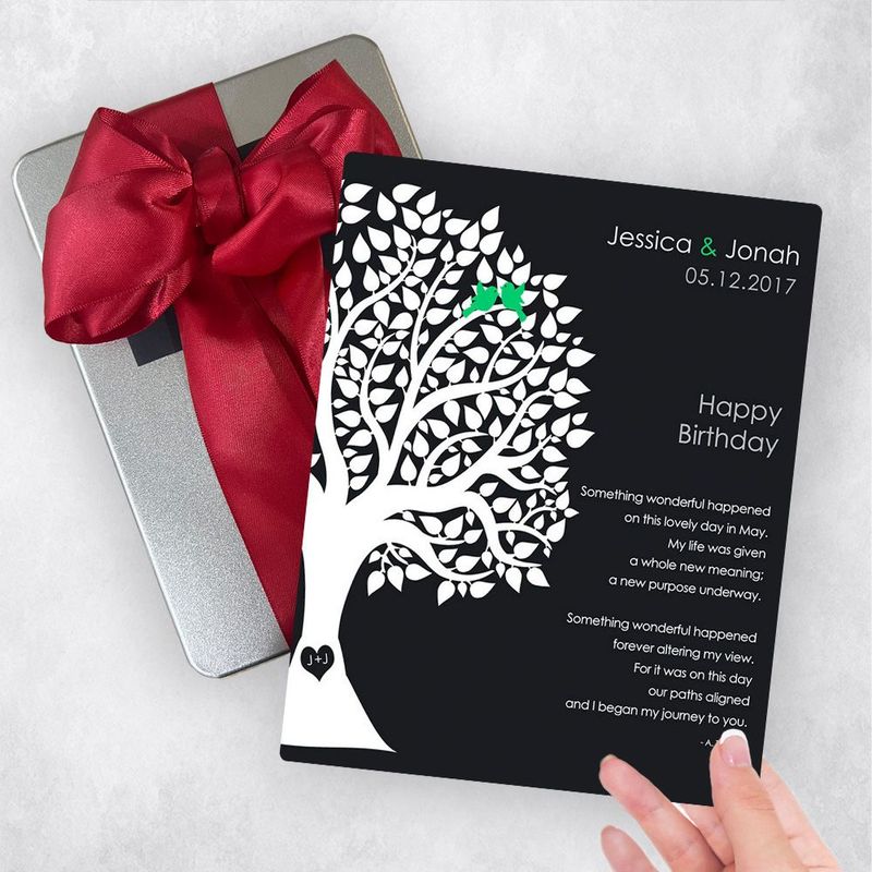 Half Silhouette Tree Spouse Birthday Gift Delivery Box Gift for Spouse TOY-1717