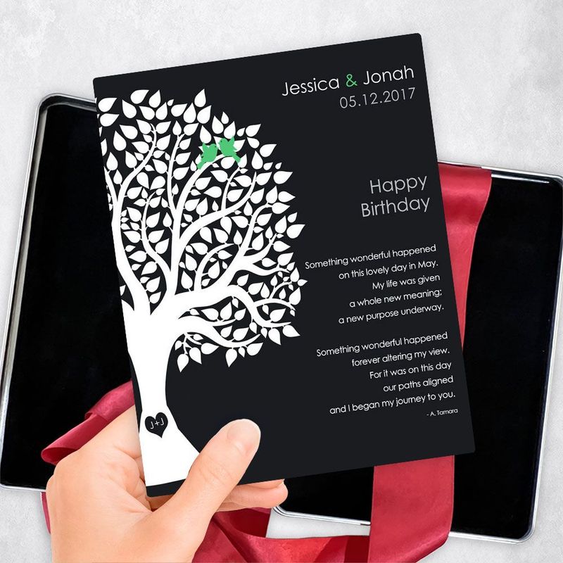 Half Silhouette Tree Spouse Birthday Gift Delivery Box Gift for Spouse TOY-1717