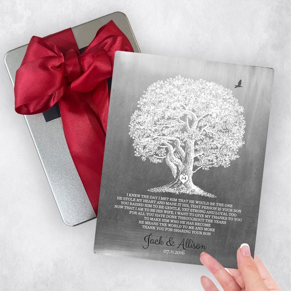 Tin White Oak Tree Wedding Gift Delivery Box Gift for Mother Of The Groom TOY-1406