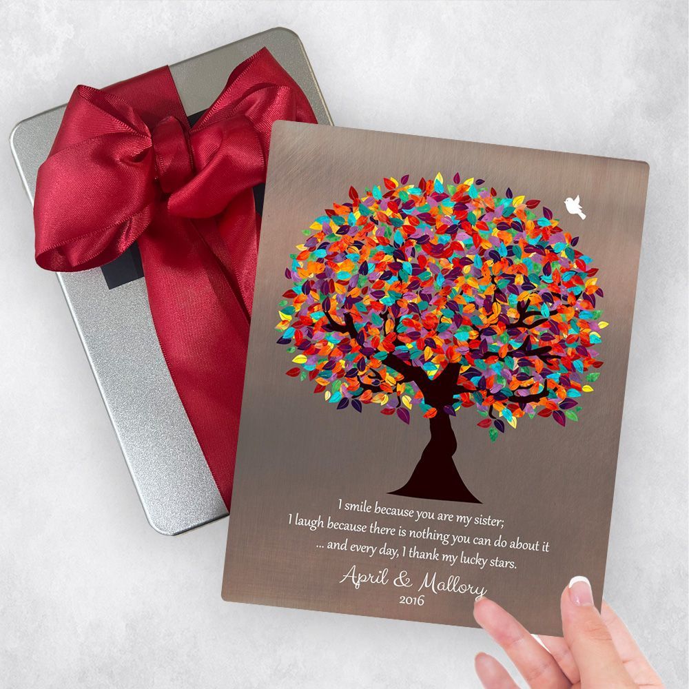 Bronze Colorful Spring Tree Family Appreciation Gift Delivery Box Gift for Sister TOY-1395