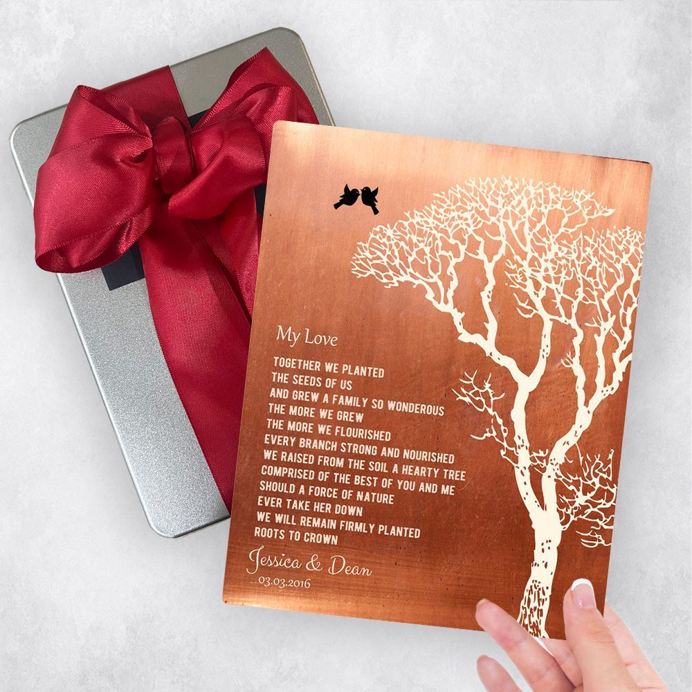 Copper Bare Tree 7th Anniversary Gift Delivery Box Gift for Couple TOY-1299