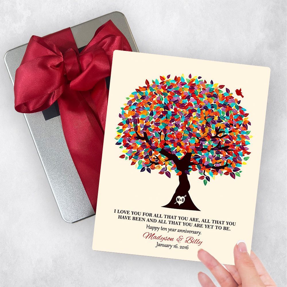 Colorful Spring Tree 10th Anniversary Gift Delivery Box Gift for Couple TOY-1293