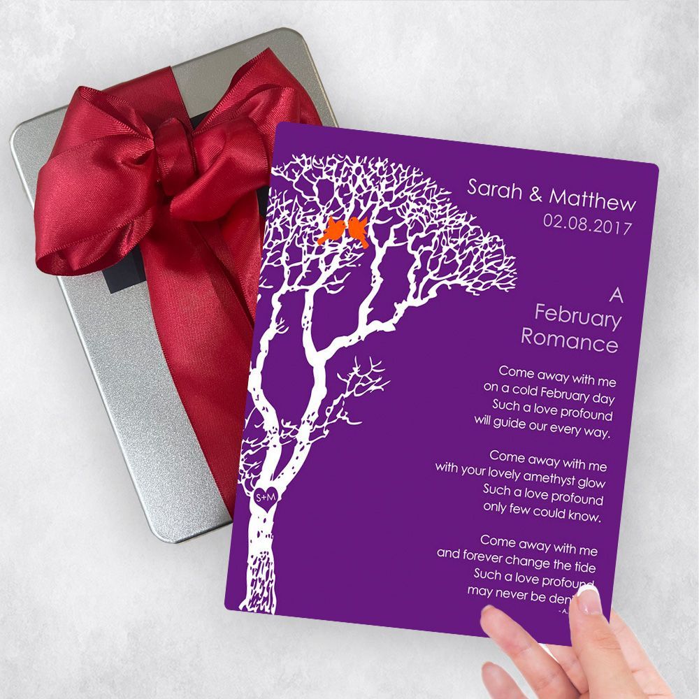 White Bare Tree Engagement Gift Delivery Box Gift for Couple TOY-1702