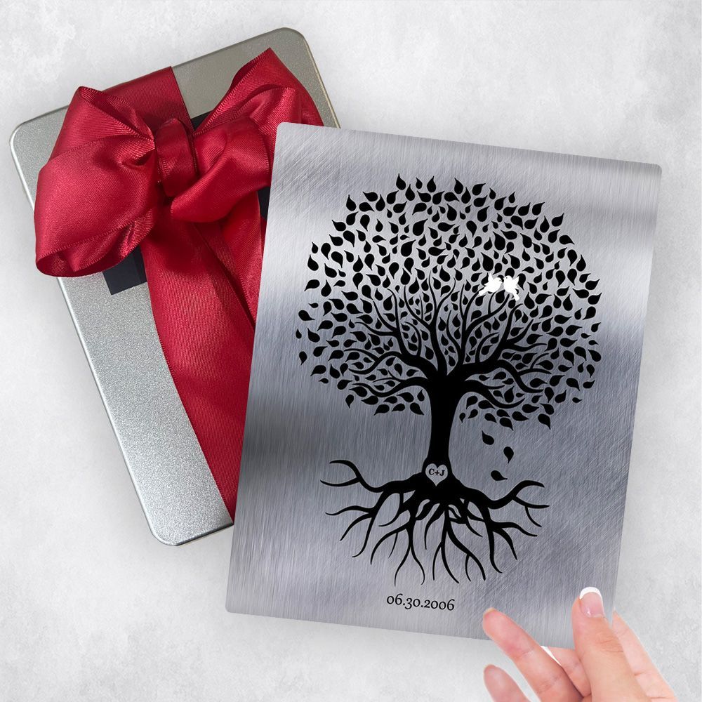 Tin Tree with Roots 10th Anniversary Gift Delivery Box Gift for Couple TOY-1372