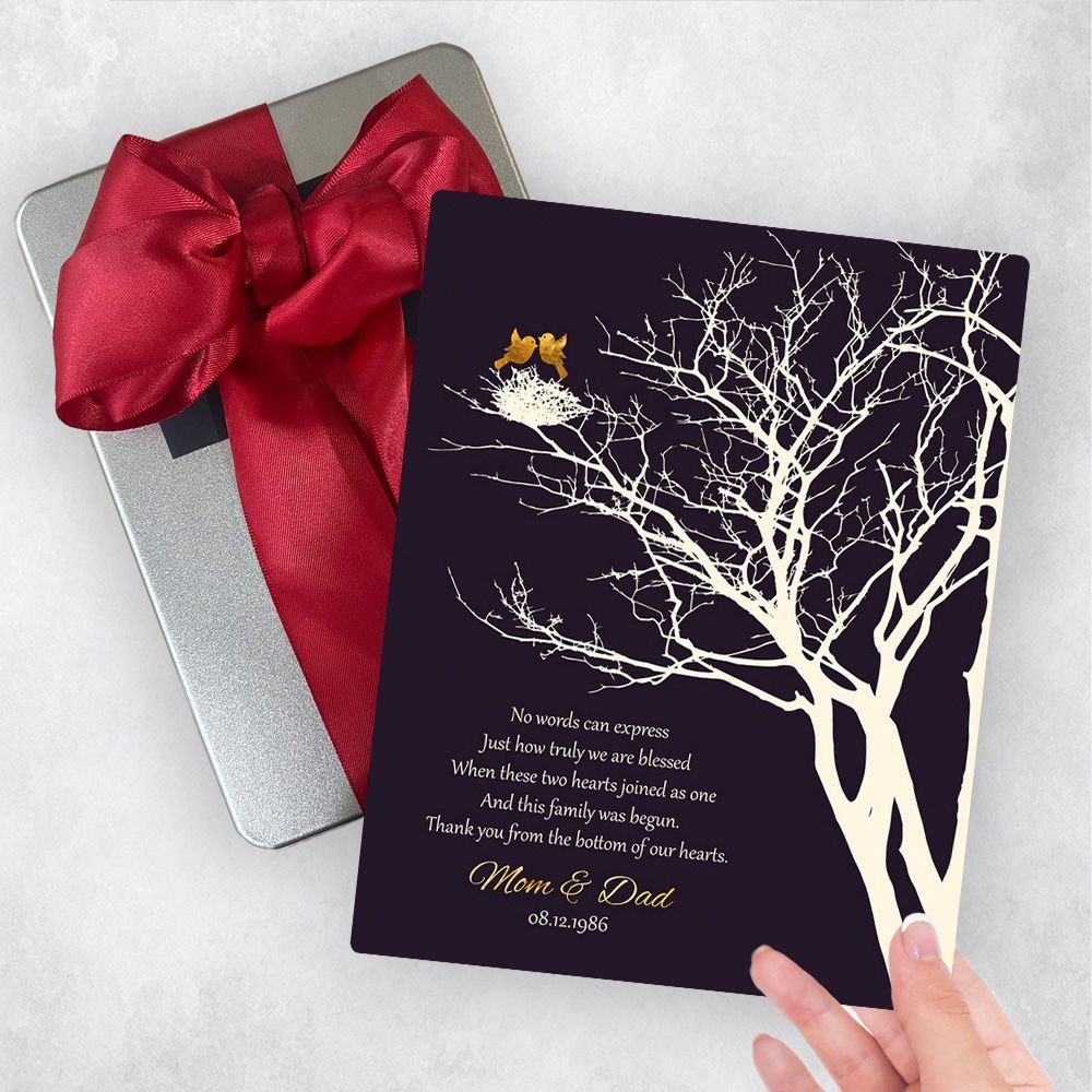 Branchy Tree with Nest 50th Anniversary Gift Delivery Box Gift for Parents TOY-1363