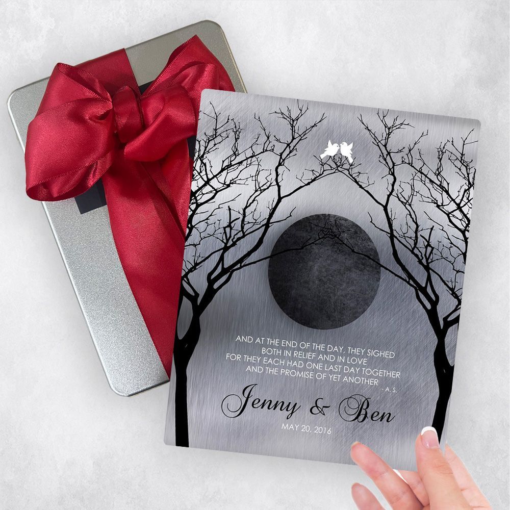 #1 Best Seller - Tin Bare Trees Full Moon 10th Anniversary Gift Delivery Box Gift for Couple TOY-1344
