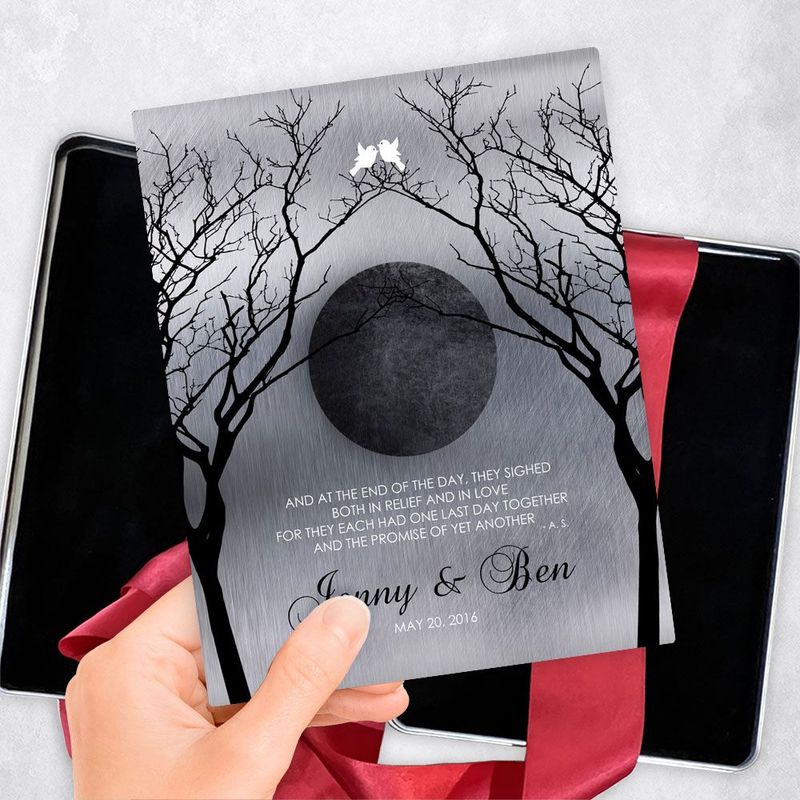 #1 Best Seller - Tin Bare Trees Full Moon 10th Anniversary Gift Delivery Box Gift for Couple TOY-1344
