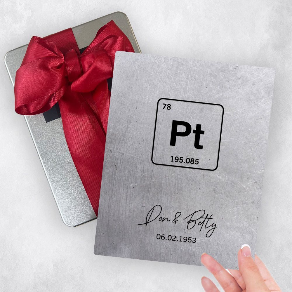 #1 Best Seller - Platinum Periodic Table Element 20th Anniversary Gift Delivery Box Gift for Couple TOY-1918