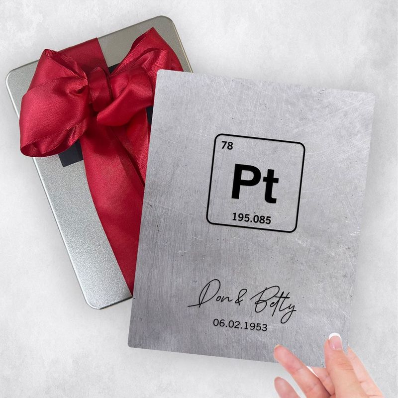 #1 Best Seller - Platinum Periodic Table Element 20th Anniversary Gift Delivery Box Gift for Couple TOY-1918