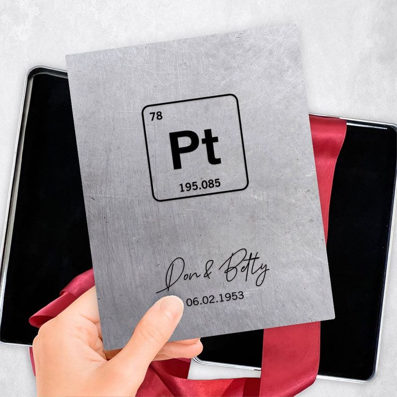#1 Best Seller - Platinum Periodic Table Element 20th Anniversary Gift Delivery Box Gift for Couple TOY-1918