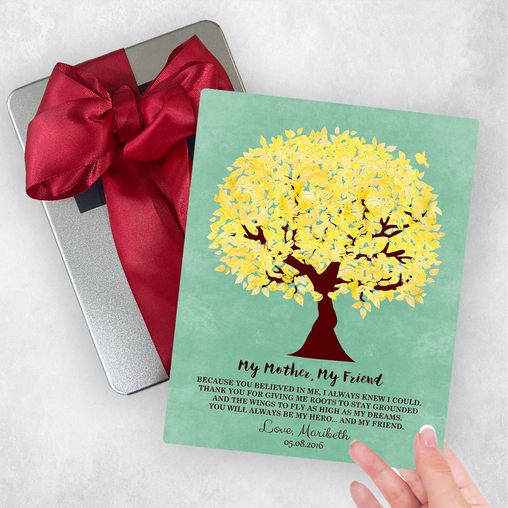 Yellow Tree Metal Plaque Family Gift Delivery For Mother Toy-1238
