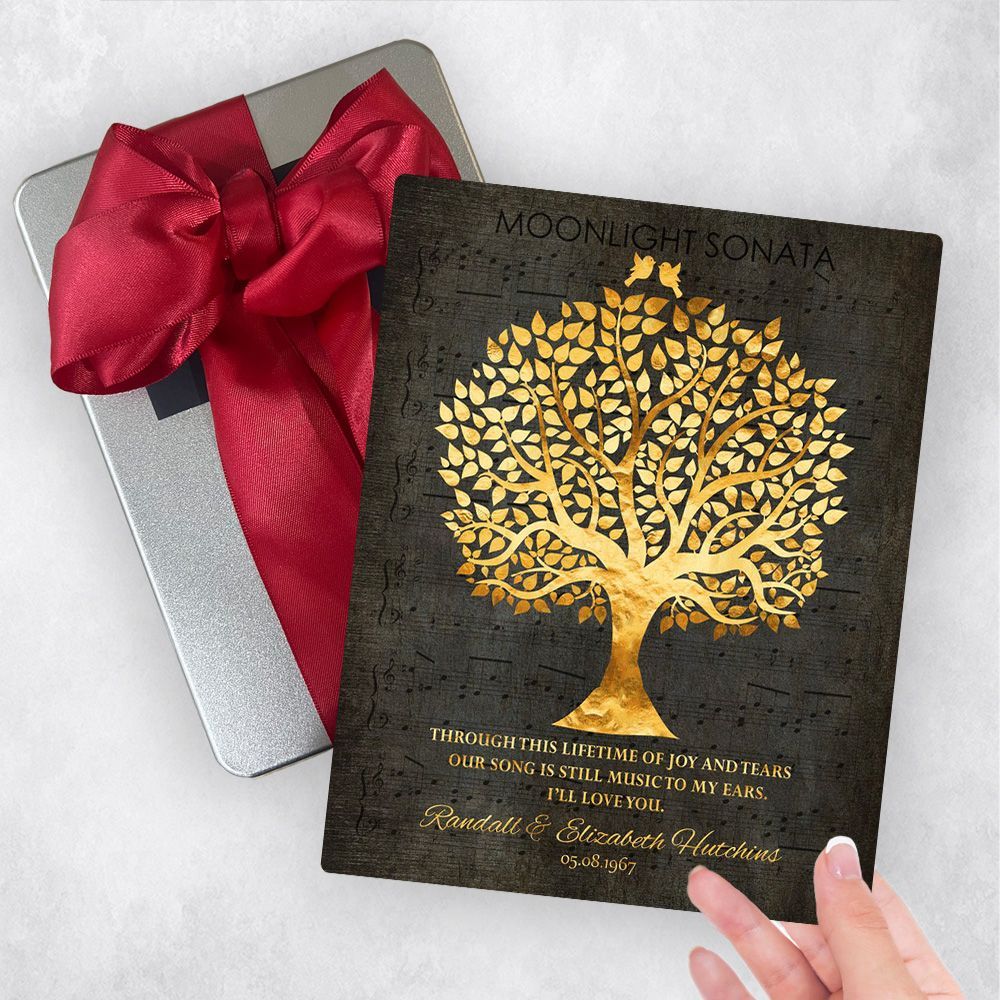 Tree Silhouette 50th Anniversary Gift Delivery Box Gift for Couple TOY-1415