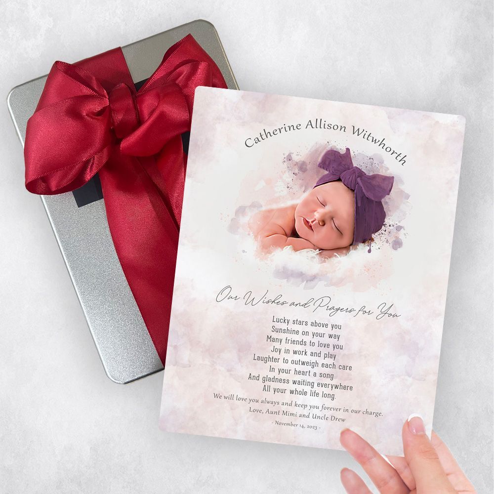 Cotton Watercolor Portrait Faith Milestone Gift Delivery Box Gift for Child TOY-1852