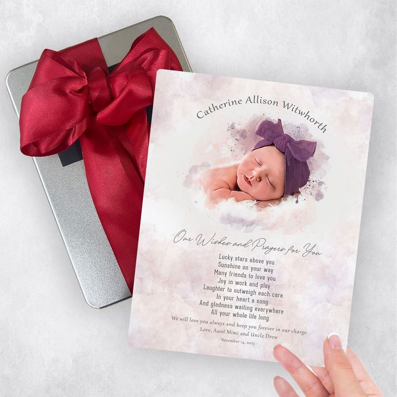 Cotton Watercolor Portrait Faith Milestone Gift Delivery Box Gift for Child TOY-1852