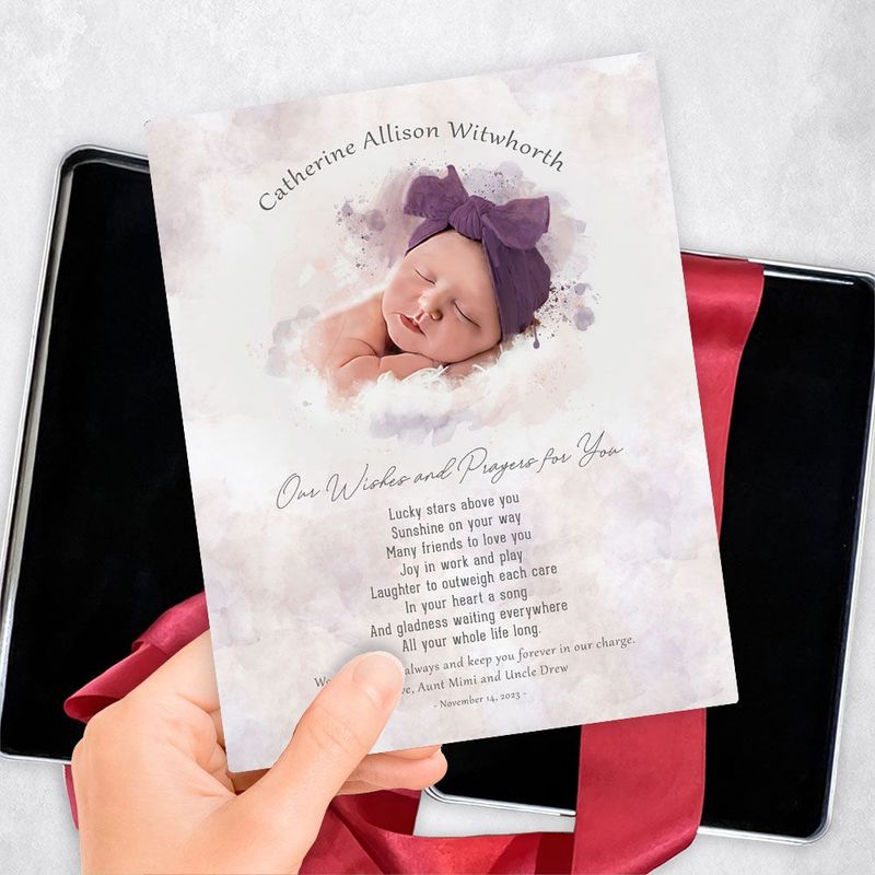 Cotton Watercolor Portrait Faith Milestone Gift Delivery Box Gift for Child TOY-1852