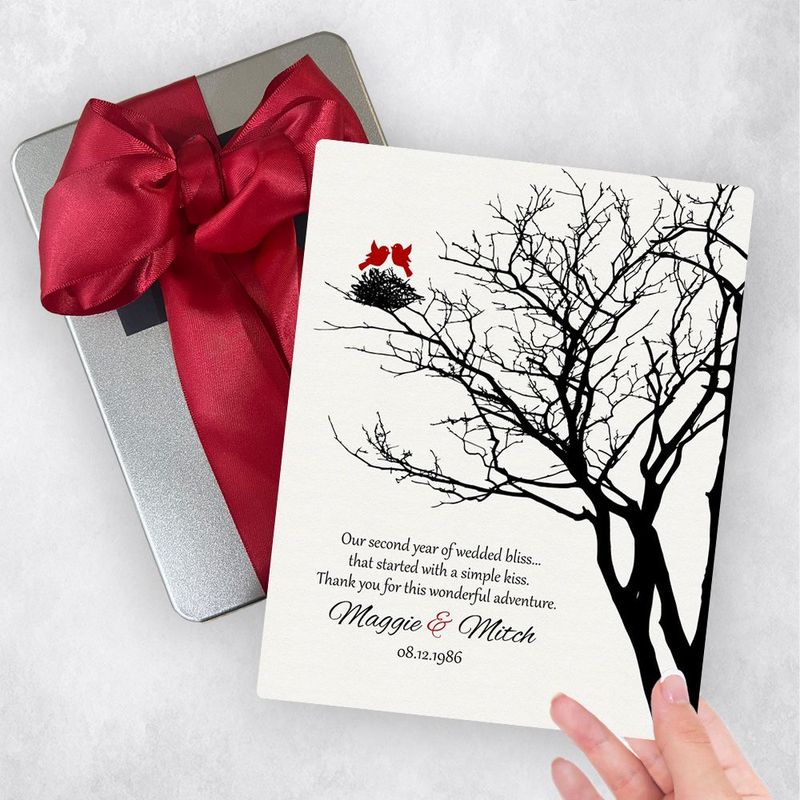 #1 Best Seller - Branchy Tree with Nest 2nd Anniversary Gift Delivery Box Gift for Couple TOY-1365