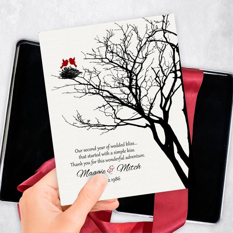 #1 Best Seller - Branchy Tree with Nest 2nd Anniversary Gift Delivery Box Gift for Couple TOY-1365