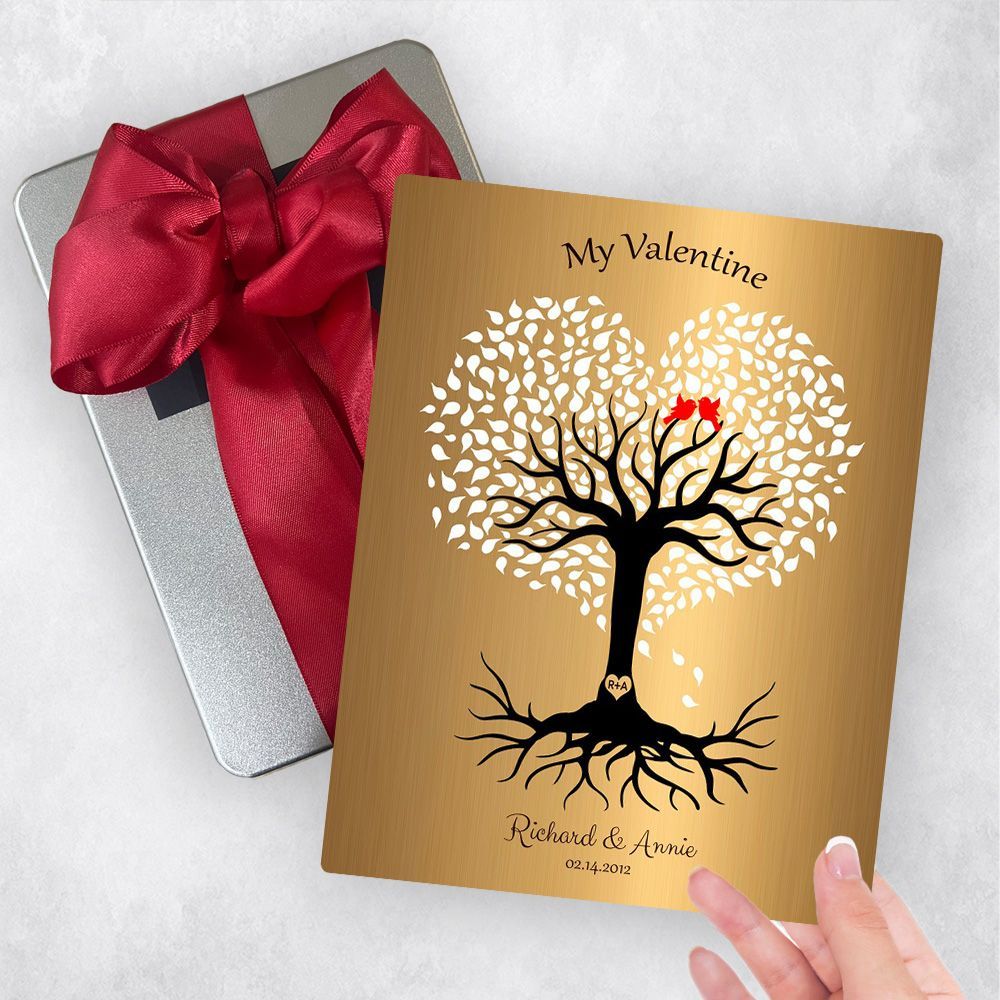 Heart Shape Tree Metal Plaque Anniversary Gift Delivery For Couple Toy-1817