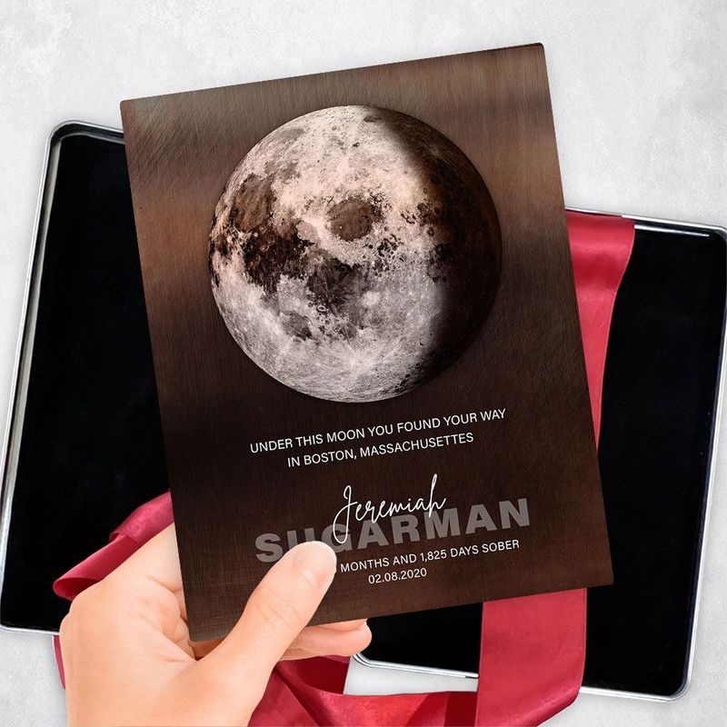 Bronze Sobriety Moon Phase When You Found Your Way Recovery Gift Delivery Box Gift for Recovering Alcoholic TOY-2170