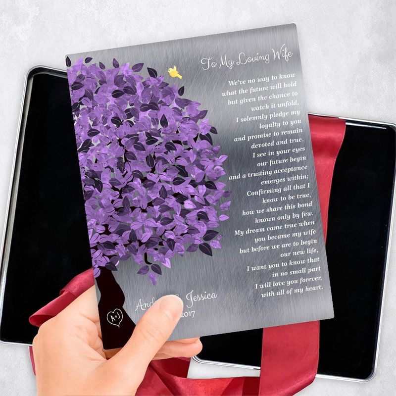 #1 Best Seller - Tin Half Purple Tree Wedding Gift Delivery Box Gift for Bride And Groom TOY-1490