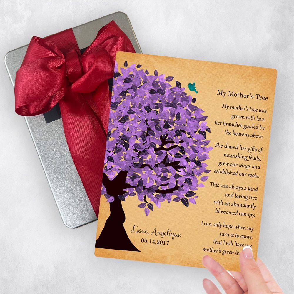 Side Purple Tree Metal Plaque Family Gift Delivery For Mom Toy-1478