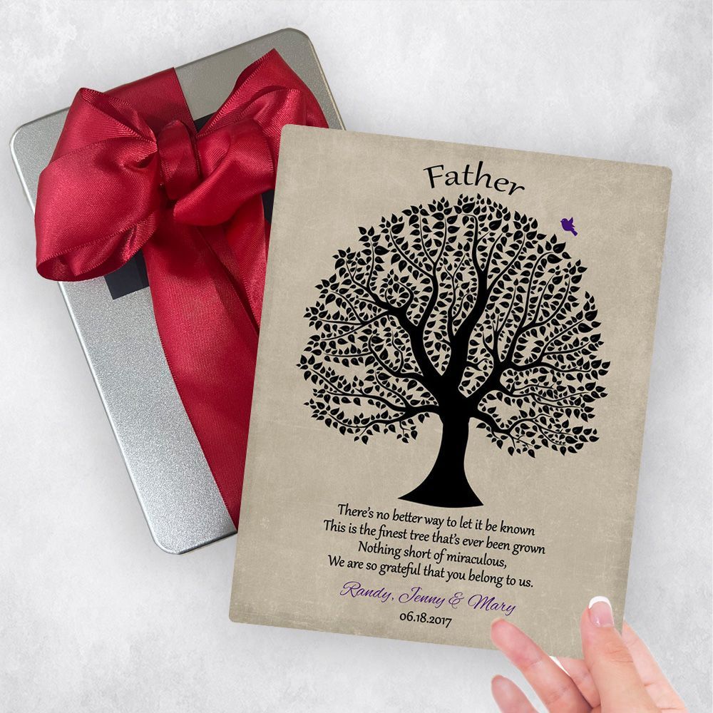 Silhouette Decorative Tree Metal Plaque Family Gift Delivery For Dad Toy-1463