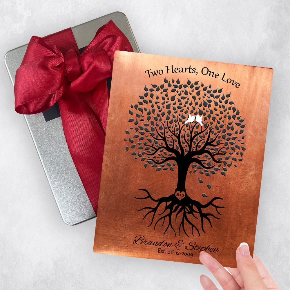 Copper Tree with Roots 7th Anniversary Gift Delivery Box Gift for Couple TOY-1359
