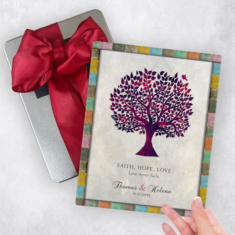 Purple Tree Silhouette Anniversary Gift Delivery Box Gift for Couple TOY-1525