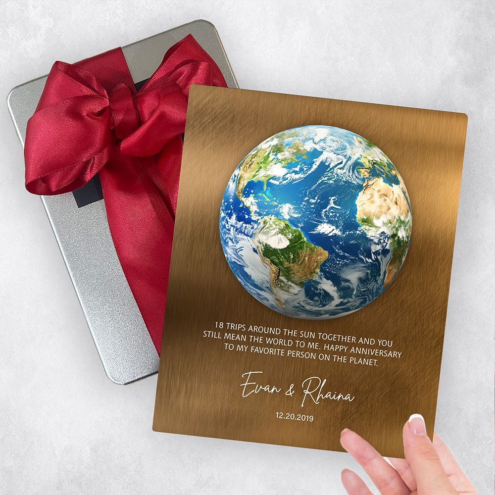Bronze Anniversary Trips Around the Sun Anniversary Gift Delivery Box Gift for Couple TOY-2128