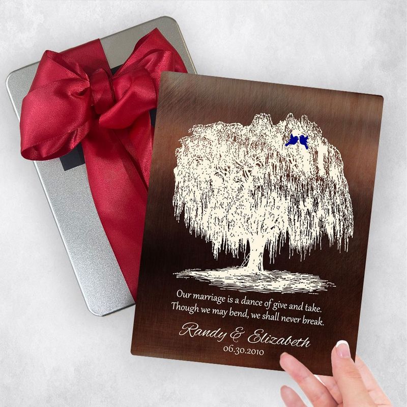 #1 Best Seller - Bronze Vintage Willow 9th Anniversary Gift Delivery Box Gift for Couple TOY-1380