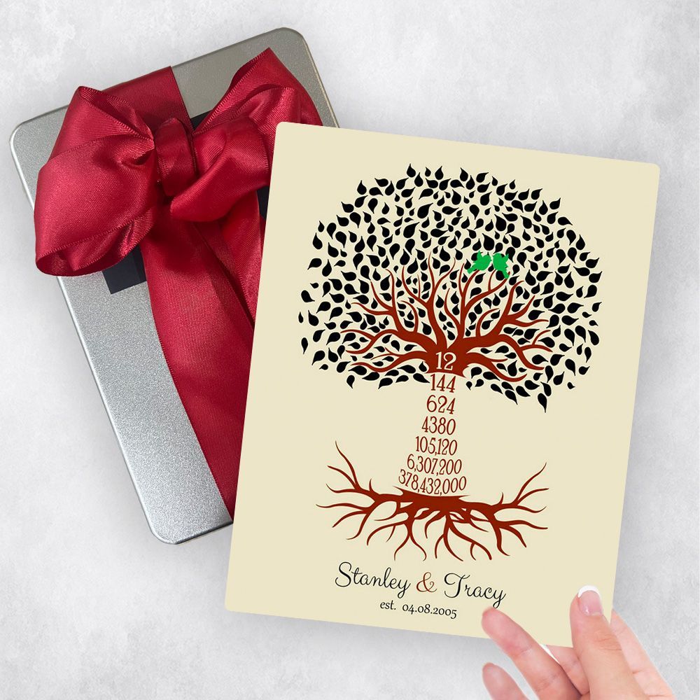 Countdown Tree 12th Anniversary Gift Delivery Box Gift for Couple TOY-1442
