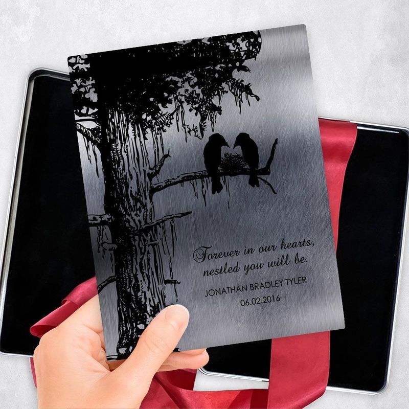 Tin Dark Sequoia Tree Memorial Gift Delivery Box Gift for Bereaved Parents TOY-1355