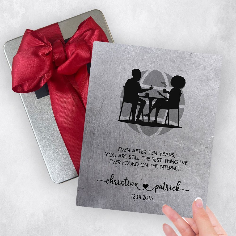 Platinum Couple Silhouette 20th Anniversary Gift Delivery Box Gift for Couple TOY-1569