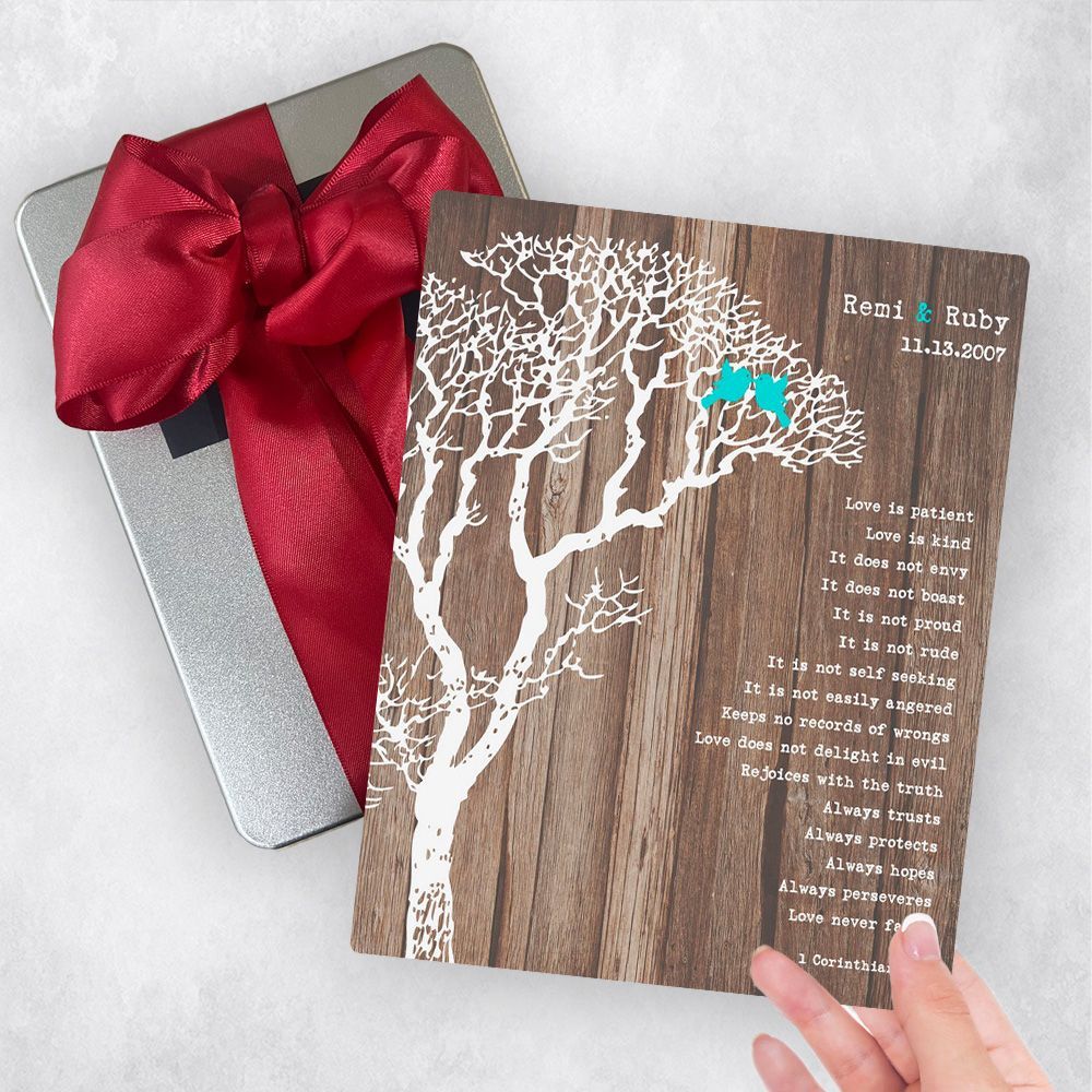 Wood Bare Tree 5th Anniversary Gift Delivery Box Gift for Couple TOY-1733