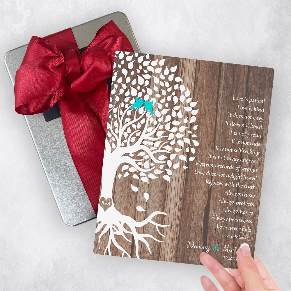 Wood Half Tree with Roots 5th Anniversary Gift Delivery Box Gift for Couple TOY-1725
