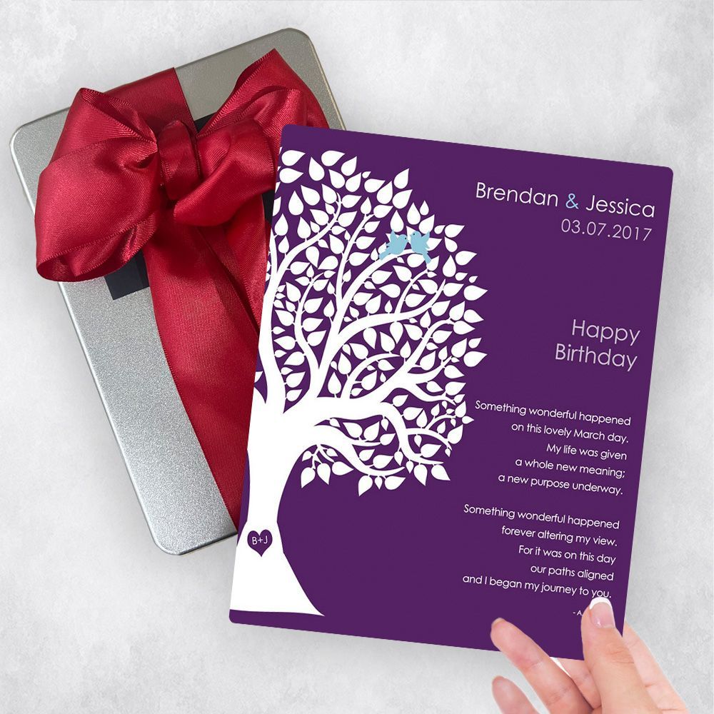 Half Silhouette Tree Spouse Birthday Gift Delivery Box Gift for Spouse TOY-1715