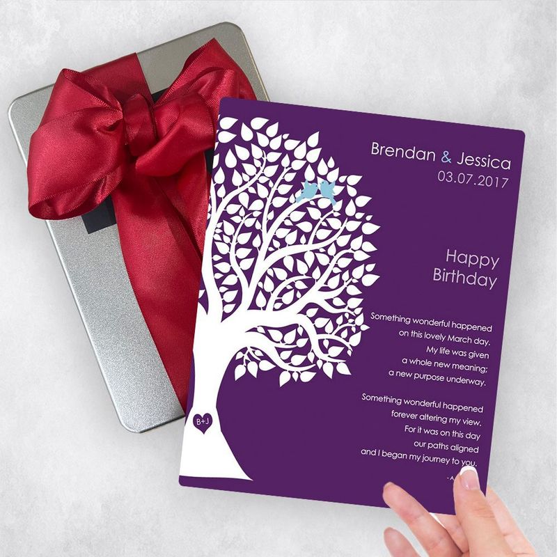 Half Silhouette Tree Spouse Birthday Gift Delivery Box Gift for Spouse TOY-1715