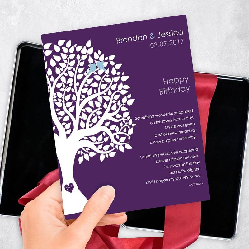 Half Silhouette Tree Spouse Birthday Gift Delivery Box Gift for Spouse TOY-1715