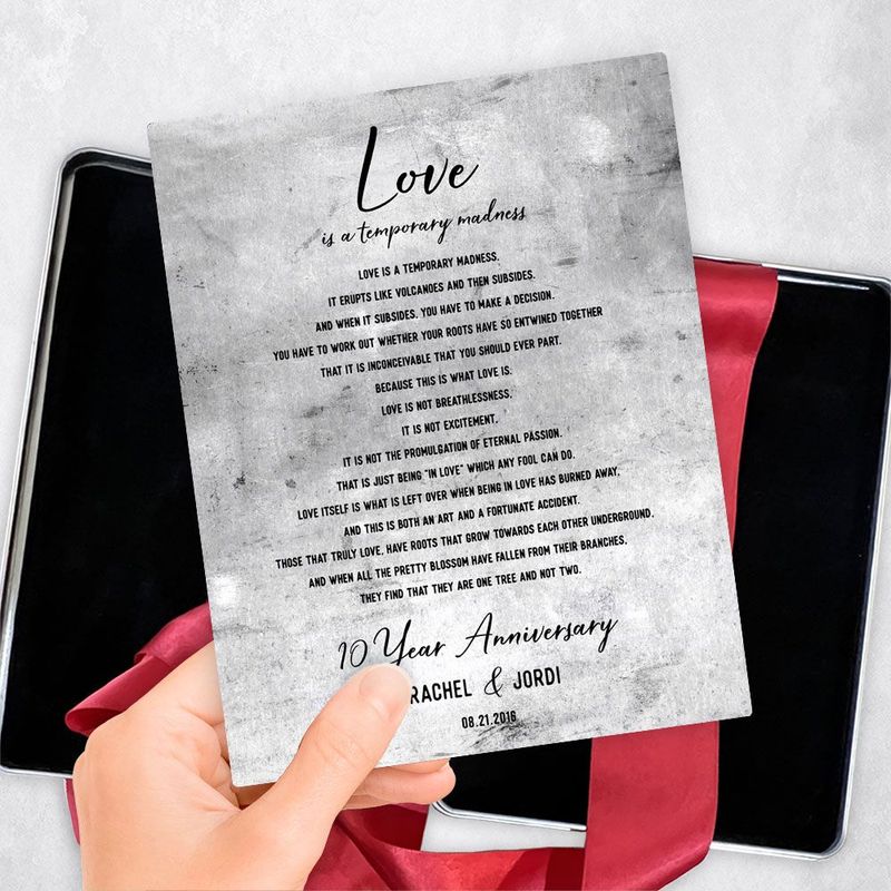 #1 Best Seller - Tarnished Tin Wedding Reading 10th Anniversary Gift Delivery Box Gift for Couple TOY-1904
