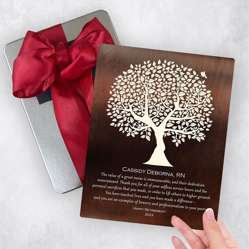 #1 Best Seller - Bronze Tree Silhouette Leadership Appreciation Gift Delivery Box Gift for Nurse TOY-1561