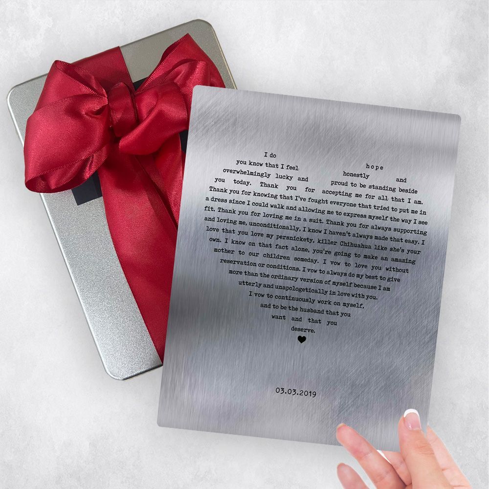 Tin Heart Shape Song Lyrics 10th Anniversary Gift Delivery Box Gift for Couple TOY-1792