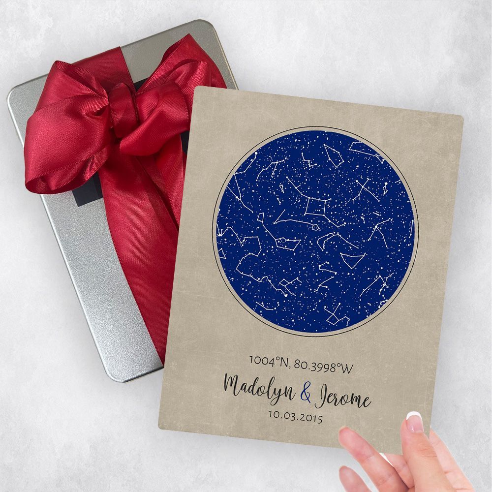 Star Map 2nd Anniversary Gift Delivery Box Gift for Couple TOY-1736