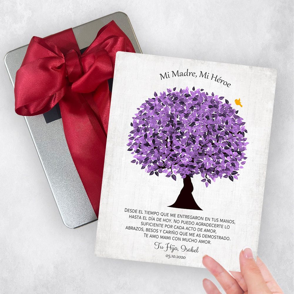Violet Tree Metal Plaque Family Gift Delivery For Mom Toy-1549