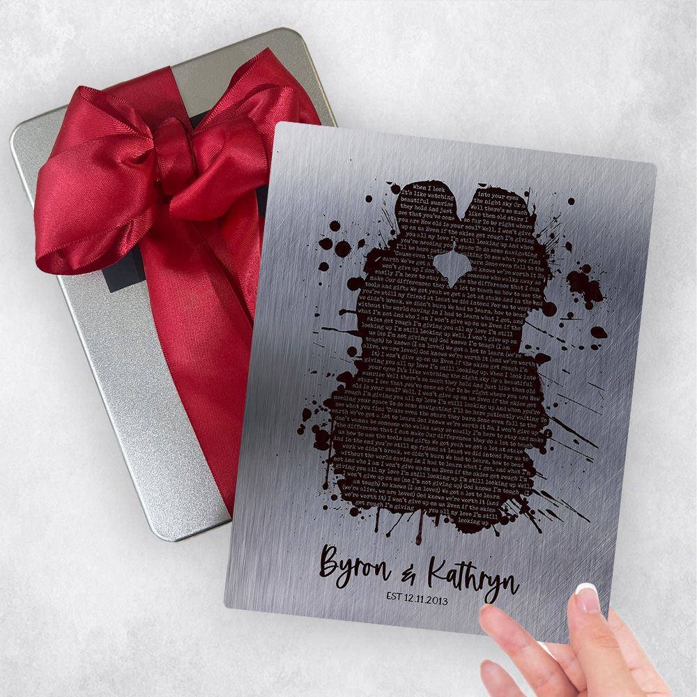 Tin Couple Silhouette 10th Anniversary Gift Delivery Box Gift for Couple TOY-1864