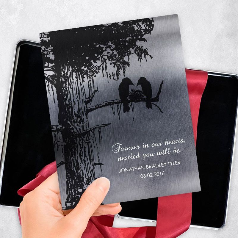 Tin Dark Sequoia Tree Memorial Gift Delivery Box Gift for Bereaved Parents TOY-1356