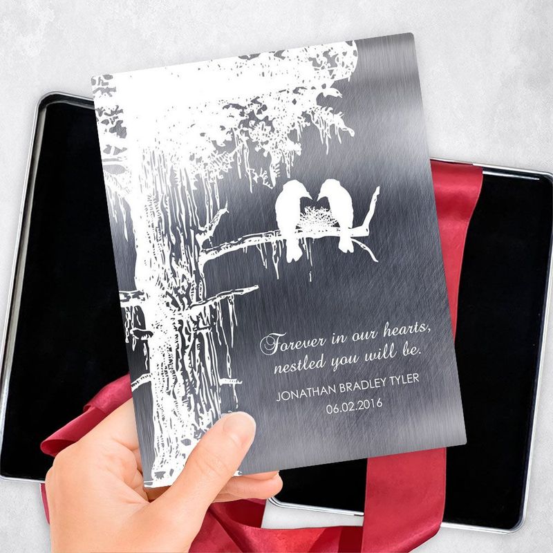 Tin White Sequoia Tree Memorial Gift Delivery Box Gift for Bereaved Parents TOY-1353