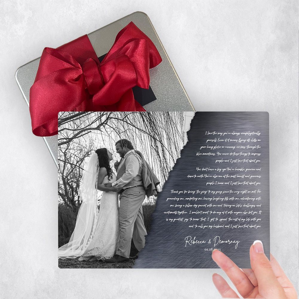 Tin Wedding Photo and Vows 10th Anniversary Gift Delivery Box Gift for Couple TOY-2157